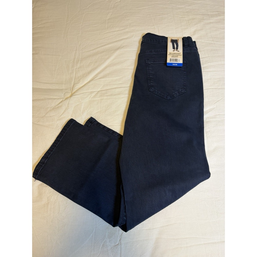 BLANK NYC High Rise Straight Leg Pant ~10/30~Dark Wash Blue Jeans 27" Inseam NWT - Picture 12 of 14